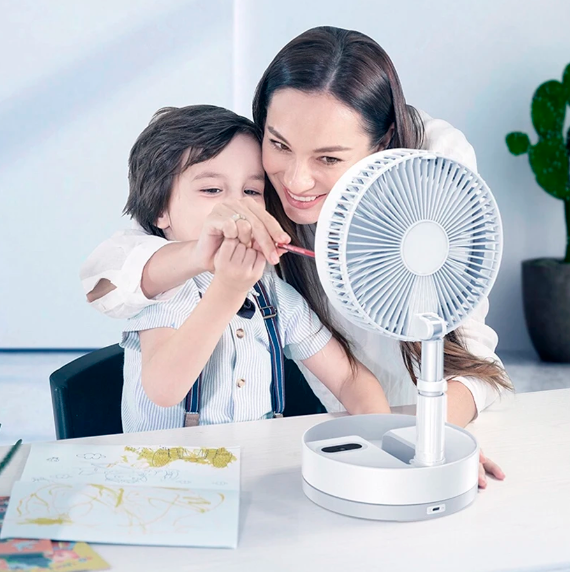 Ventilador de Mesa Retráctil Portátil Recargable - imagen 2